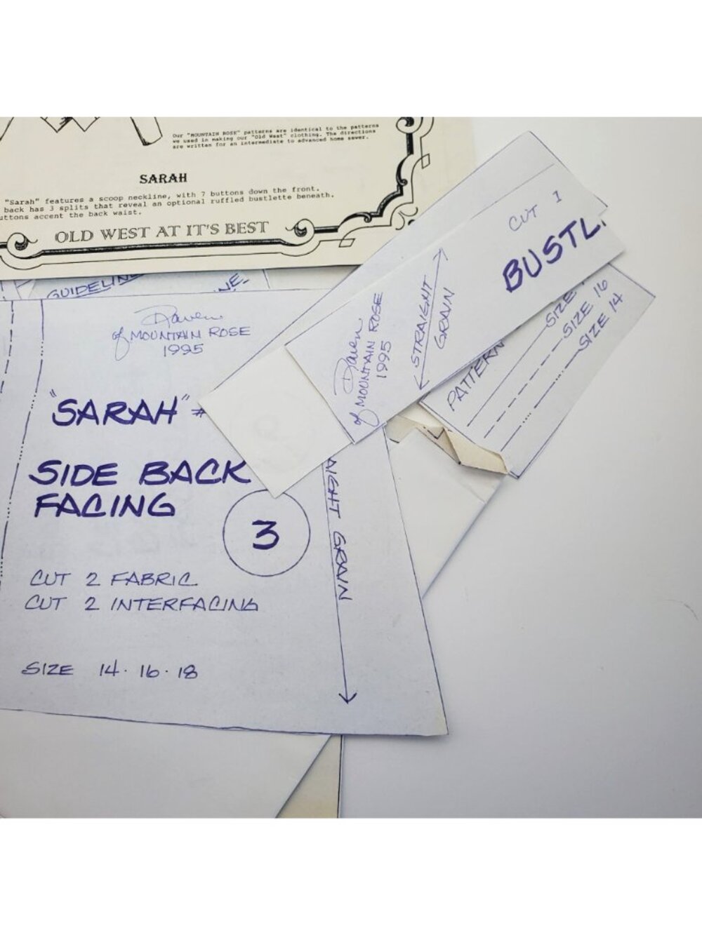 Mountain Rose Sarah Old West Clothing Patterns Sizes 14 16 18 Paper Vintage - Picture 5 of 16